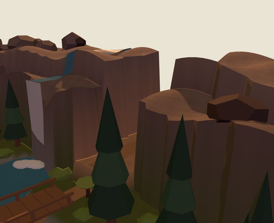 Canyon cliffs with a waterfall