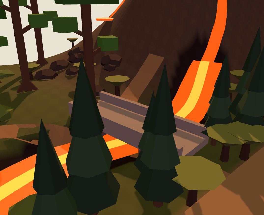 A stone bridge over the lava river